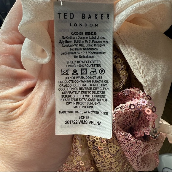 Ted Baker Velina Pink Sequined Ruffle Midi Skirt size ) - Picture 6 of 7